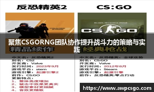 聚焦CSGORNG团队协作提升战斗力的策略与实践
